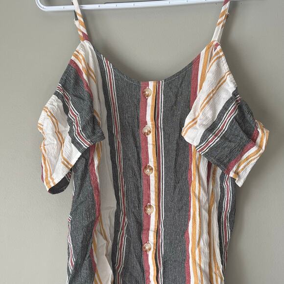 Torrid White / Black / Red / Yellow Cold shoulder Tank Top Size 1 - Picture 10 of 13